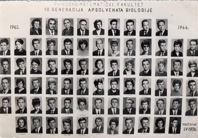 Apsolventi Grupe biologija, generacija1962-1966